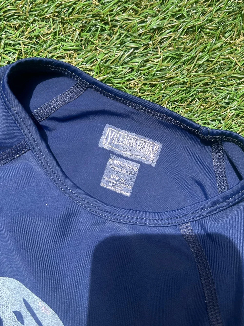Vilebrequin Kids Navy Turtle Long Sleeve Rash Guard Swim Shirt